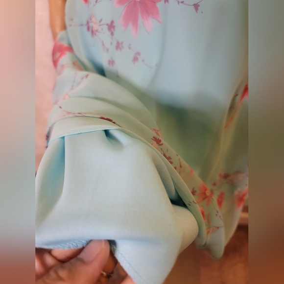 Vintage California Concepts Mini Baby Blue Chiffon Dress - Picture 4 of 12